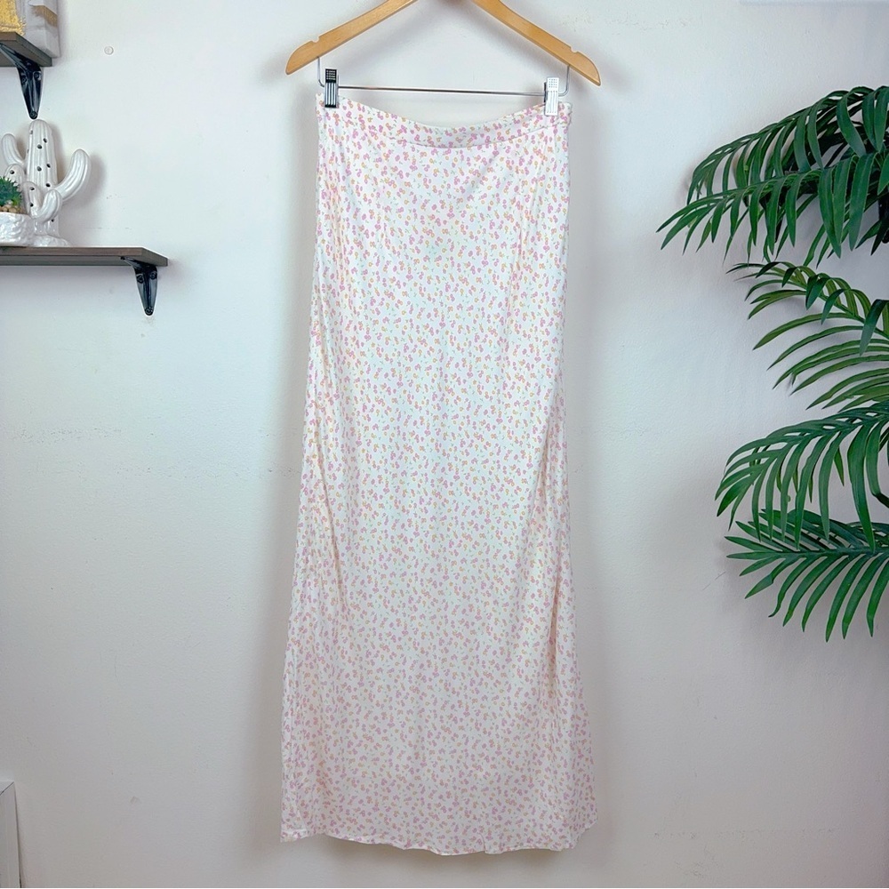 NWT Charlie Holiday Mahlia Linen Blend Floral Straight Maxi Skirt (L) - Picture 5 of 11